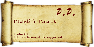 Pluhár Patrik névjegykártya